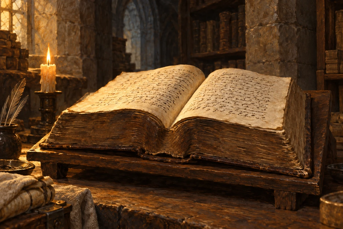 Malerische Illustration: Das Buch der Herkunft